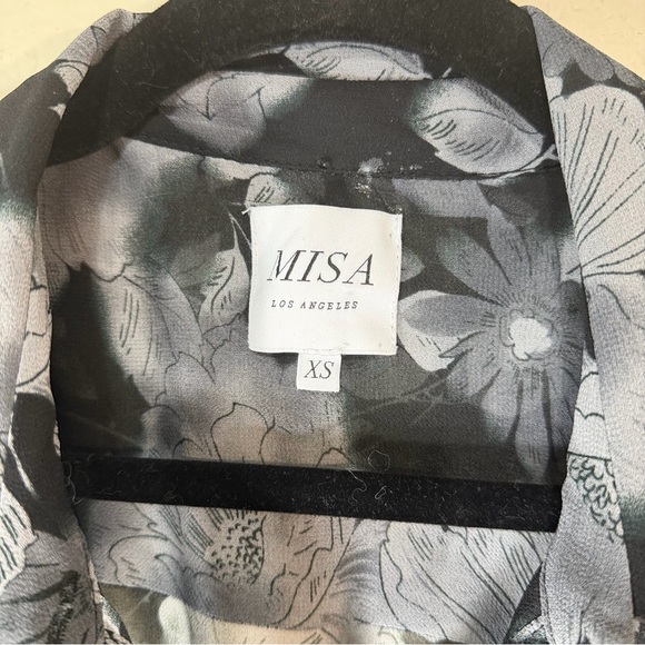 MISA Los Angeles Sheer Long Sleeved Floral Mini Dress | Ruffled | XS - Picture 5 of 7